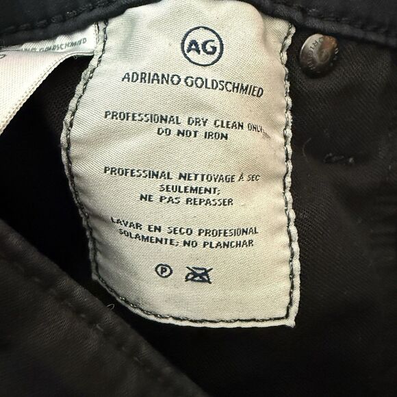 AG Goldschmied Farrah Skinny Ankle Side Lace Pants Sz 28R Black Coated Moto - Picture 13 of 13